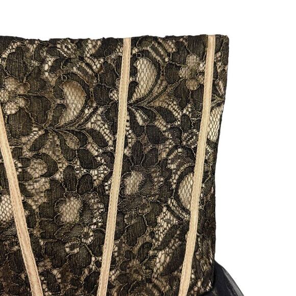 Deb Womens Black Tulle Lace Ruffle Whimsigoth Strapless Coquette Prom Dress 9/10 - Picture 13 of 16